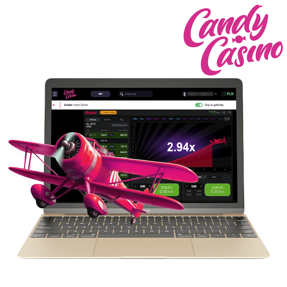 Zagraj w popularną grę Aviator w Candy Casino.