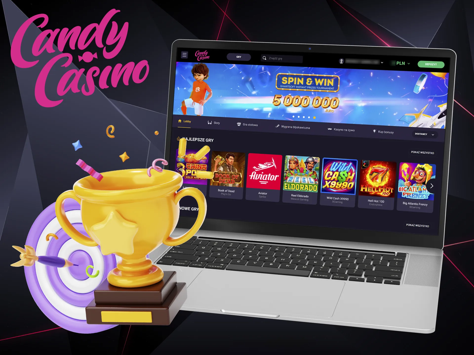 Główne zalety Candy Casino dla polskich graczy.